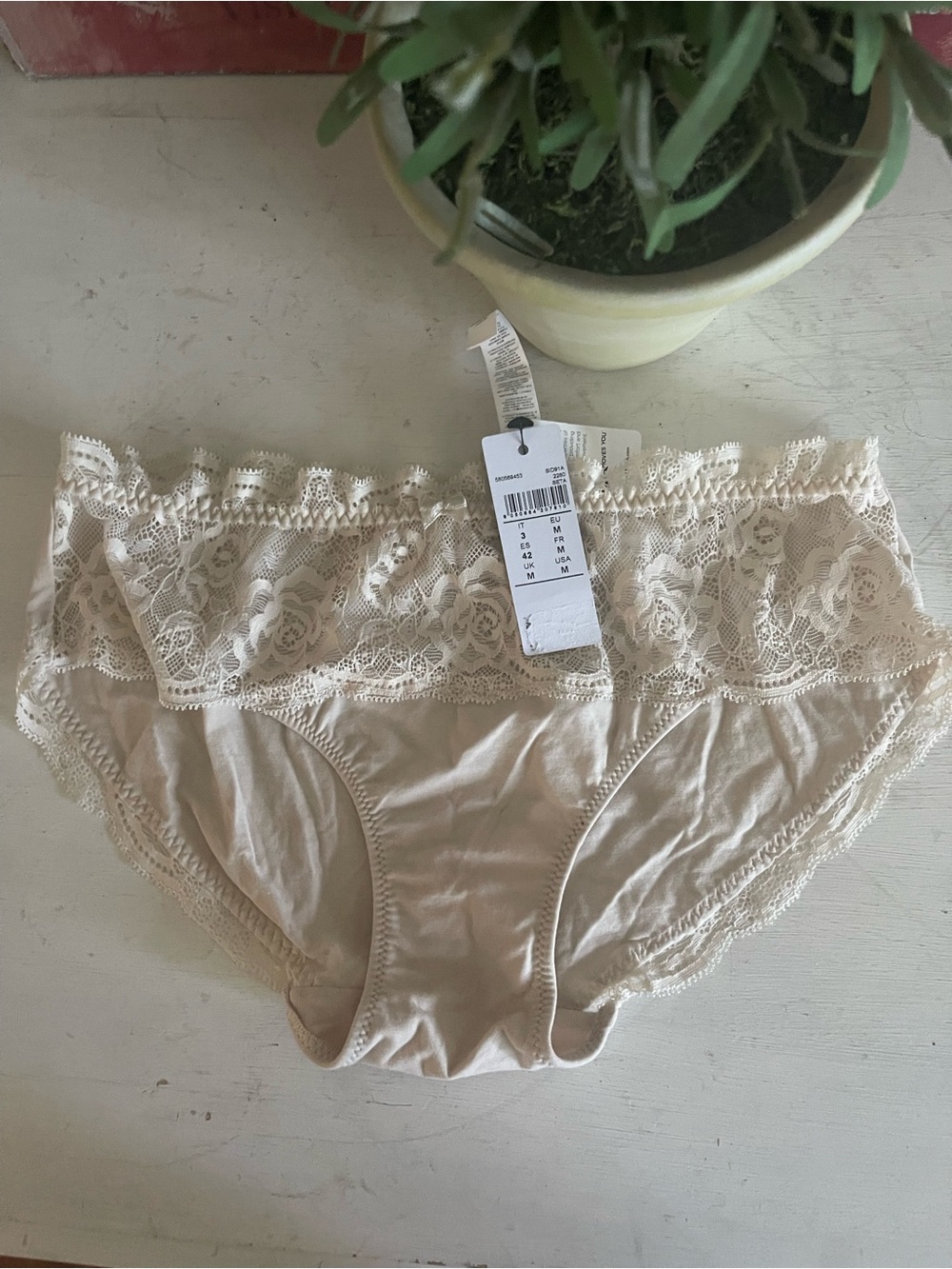 Intimissimi Lace-Trim Hipster Panty - Cream